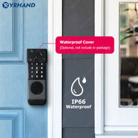 R7DM-Fingerprint Door Lock Tuya App Remote Control, Keyless Electronic Smart Rim Door Lock With IC Card Digital Password Key Unlock