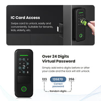 R7-TTLock App Biometric Electronic Rim Lock,TTLock App Outdoor Garden Smart Door Lock With Fingerprint Password RFID Card Unlock
