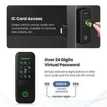 R7-TTLock App Biometric Electronic Rim Lock,TTLock App Outdoor Garden Smart Door Lock With Fingerprint Password RFID Card Unlock