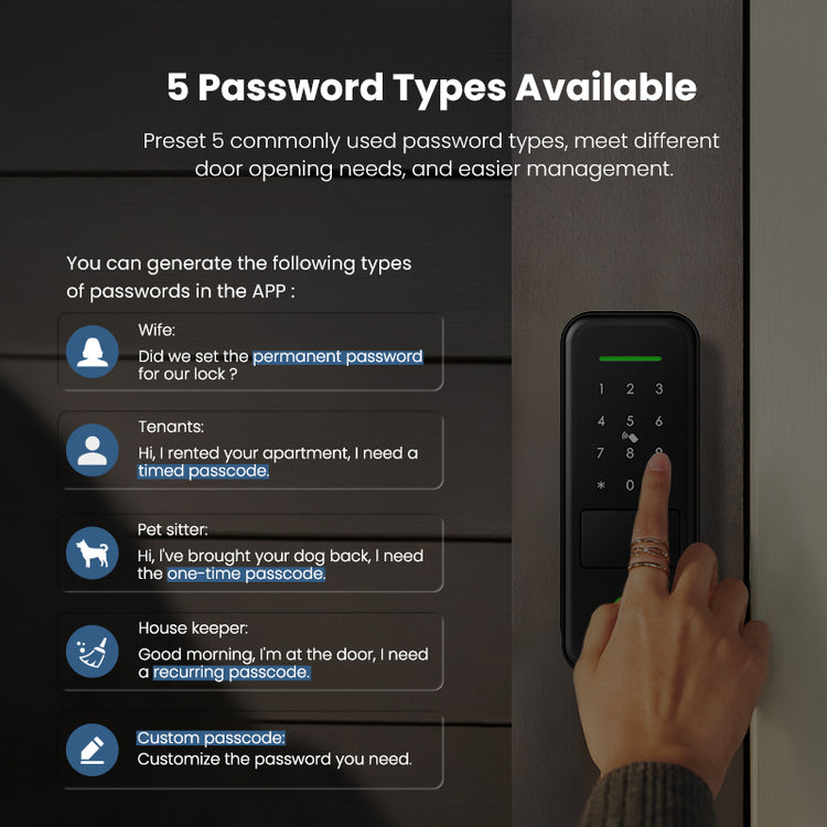 R7-TTLock App Biometric Electronic Rim Lock,TTLock App Outdoor Garden Smart Door Lock With Fingerprint Password RFID Card Unlock