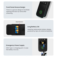 R7-TTLock App Biometric Electronic Rim Lock,TTLock App Outdoor Garden Smart Door Lock With Fingerprint Password RFID Card Unlock