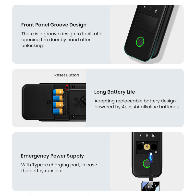 R7-TTLock App Biometric Electronic Rim Lock,TTLock App Outdoor Garden Smart Door Lock With Fingerprint Password RFID Card Unlock