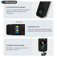 R7-Fingerprint Smart Lock TUYA App Remote Control, Keypad Code, RFID Card, Keyless Entry,Electronic Rim Lock for Home Security
