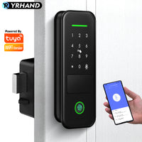 R7-Fingerprint Smart Lock TUYA App Remote Control, Keypad Code, RFID Card, Keyless Entry,Electronic Rim Lock for Home Security