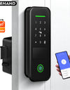 R7-Fingerprint Smart Lock TUYA App Remote Control, Keypad Code, RFID Card, Keyless Entry,Electronic Rim Lock for Home Security