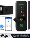 R7-TTLock App Biometric Electronic Rim Lock,TTLock App Outdoor Garden Smart Door Lock With Fingerprint Password RFID Card Unlock