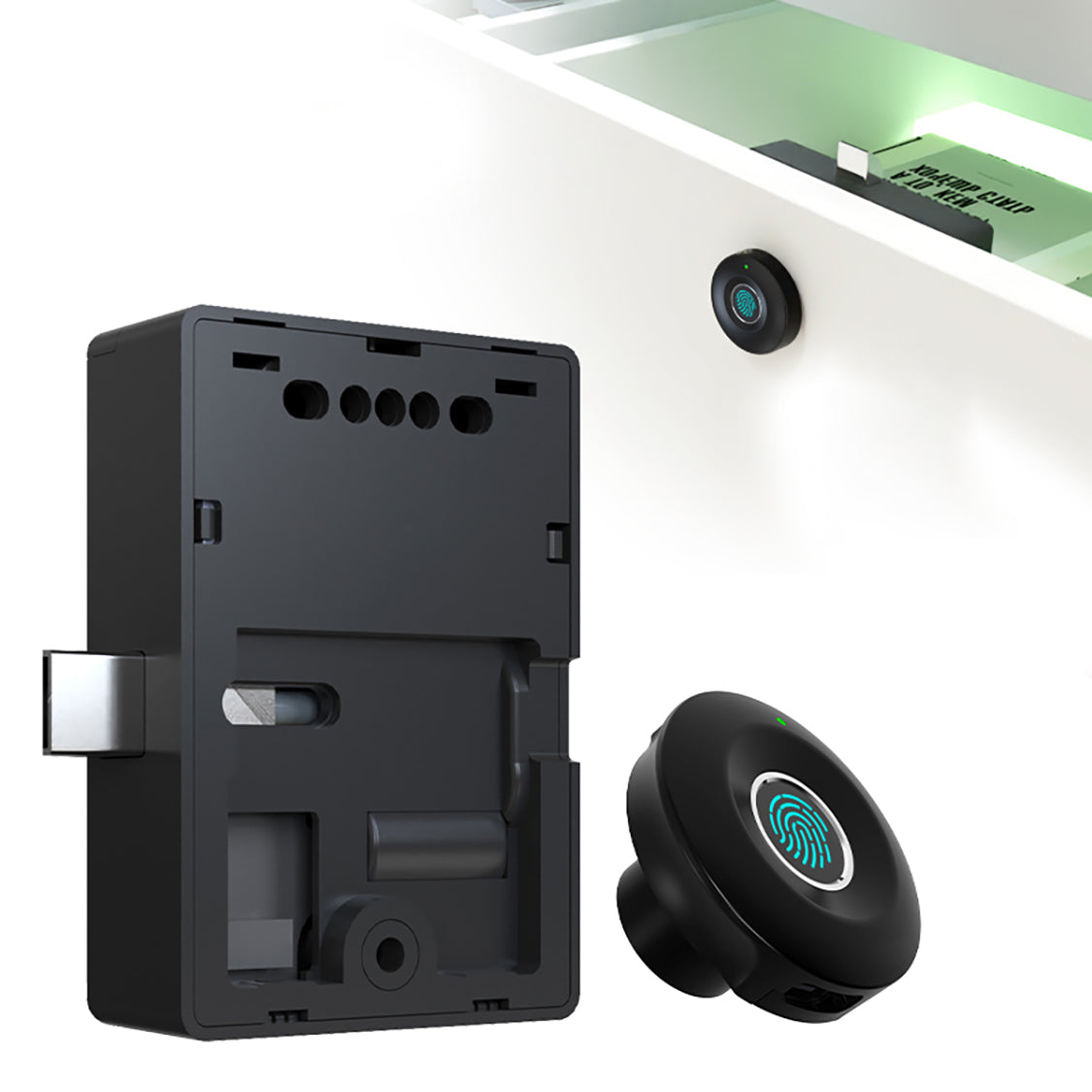 S102-YRHAND Fingerprint Cabinet Lock, Smart Cabinet Lock,Keyless Fingerprint Lock for Home, Office, Cabinets, Furniture