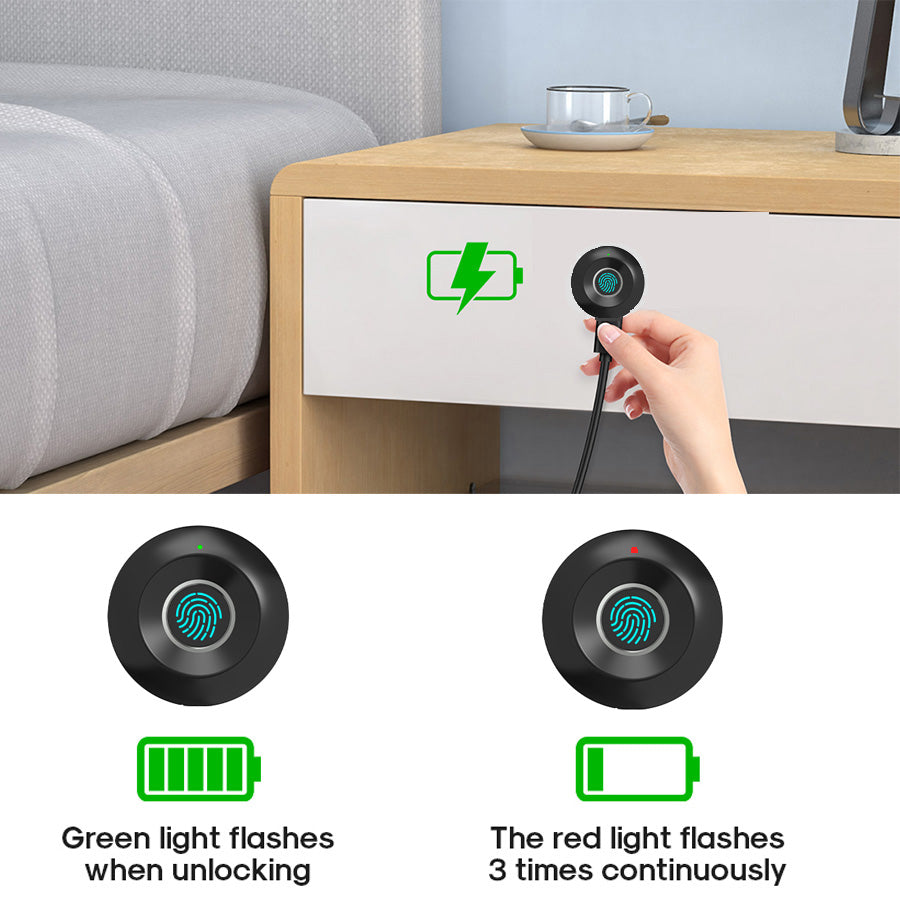 S102-YRHAND Fingerprint Cabinet Lock, Smart Cabinet Lock,Keyless Fingerprint Lock for Home, Office, Cabinets, Furniture