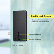 New T1 Pro Black Smart Deadbolt for Front Door Alexa WiFi TTlock Fingerprint Entry door lock