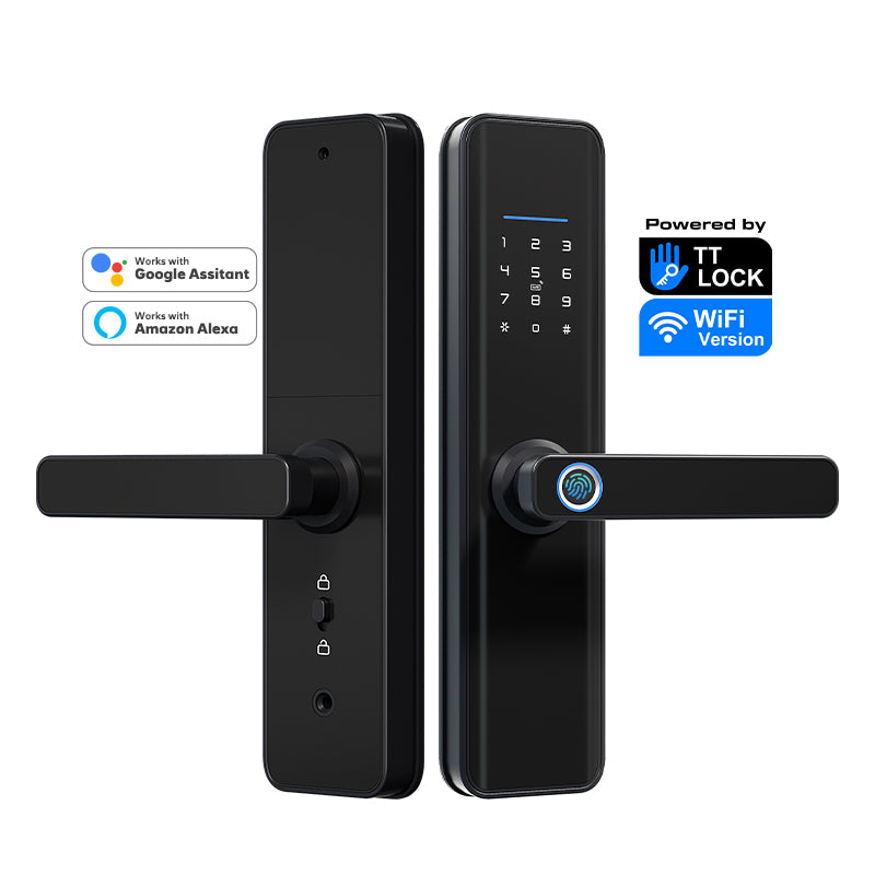 X6-TTlock WIFI Biometric Fingerprint Door Lock with 4585 Mortise,Intelligent Anti-Theft Lock,Electronic Smart Door Lock with RFID Card/ Password/ Key Unock