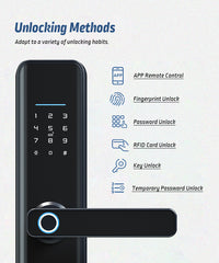 X6-TTlock WIFI Biometric Fingerprint Door Lock with 4585 Mortise,Intelligent Anti-Theft Lock,Electronic Smart Door Lock with RFID Card/ Password/ Key Unock