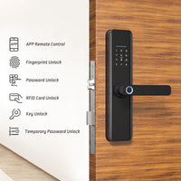 X6-TTlock WIFI Biometric Fingerprint Door Lock with 4585 Mortise,Intelligent Anti-Theft Lock,Electronic Smart Door Lock with RFID Card/ Password/ Key Unock