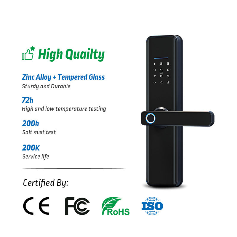 X6-TTlock WIFI Biometric Fingerprint Door Lock with 4585 Mortise,Intelligent Anti-Theft Lock,Electronic Smart Door Lock with RFID Card/ Password/ Key Unock