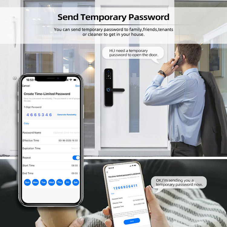 X9PRO-TUYA Wi-Fi App Fingerprint Smart Door Lock with Camera,Keyless Entry Door Lock with 4585 Mortise with 5-in-1 Unlock Methods,for Home,Office,Apartment
