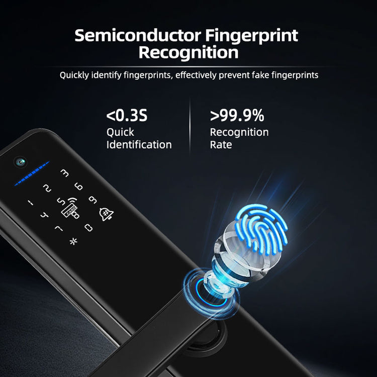 X9PRO-TUYA Wi-Fi App Fingerprint Smart Door Lock with Camera,Keyless Entry Door Lock with 4585 Mortise with 5-in-1 Unlock Methods,for Home,Office,Apartment
