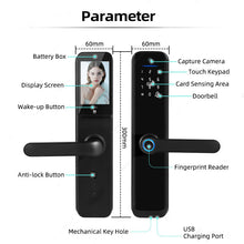 X9PRO-TUYA Wi-Fi App Fingerprint Smart Door Lock with Camera,Keyless Entry Door Lock with 4585 Mortise with 5-in-1 Unlock Methods,for Home,Office,Apartment