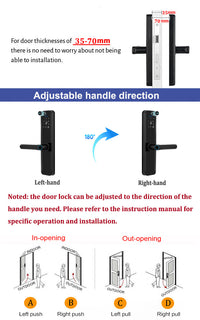 X9PRO-TUYA Wi-Fi App Fingerprint Smart Door Lock with Camera,Keyless Entry Door Lock with 4585 Mortise with 5-in-1 Unlock Methods,for Home,Office,Apartment