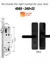 H03-Fingerprint Smart Door Lock with 4585 mortise,Anti-theft Biometric Password Door Lock,Tuya App Control,Backup Key, IC Card Unlock