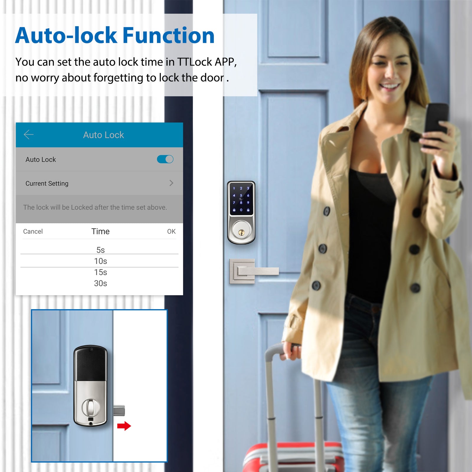 A220——smart with Keypad Automatic Door Lock – YRHAND
