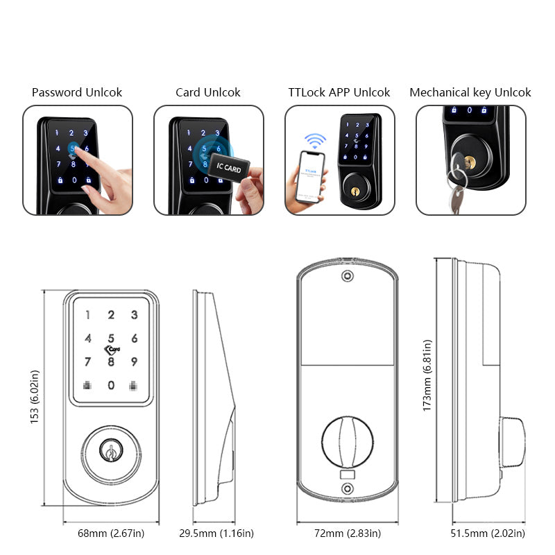 A220 —— Deadbolt Door Locks TTlock Digital lock