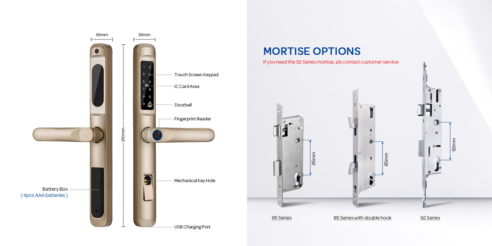 A6 —— Waterproof fingerprint Door Lock