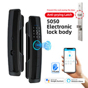 YRHAND Modern Design High Quality Remote Digital Fingerprint TTlock Smart Lock for Home HR17(Black/Red Bronze）