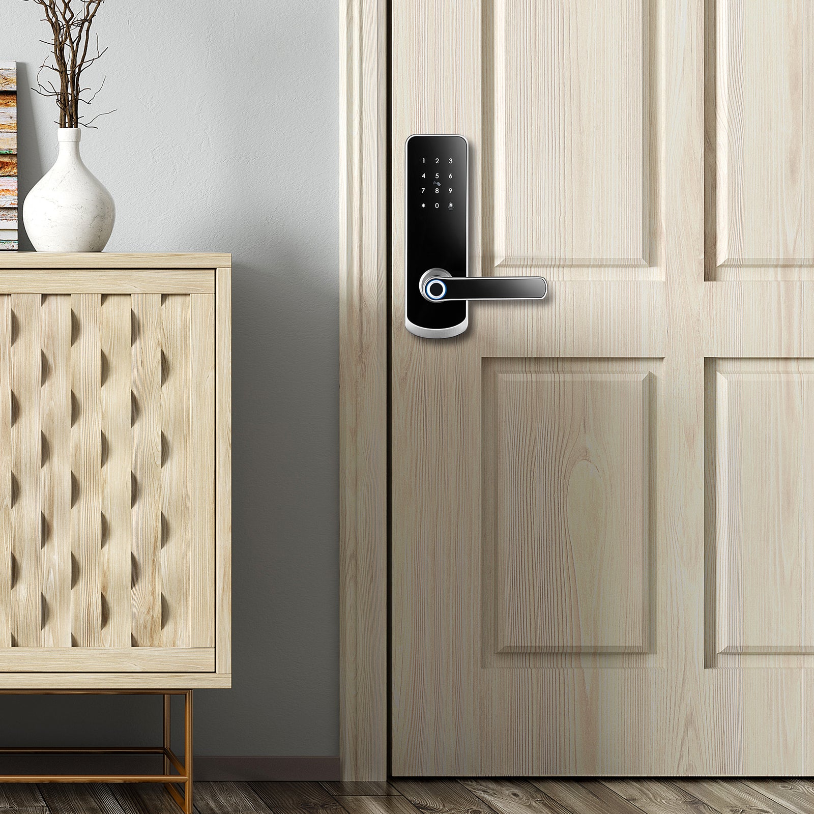 NX1 —— Plus Keyless Entry Smart Door Lock with Doorbell（silver）