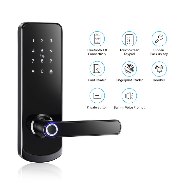 NX1 —— Plus Keyless Entry Smart Door Lock with Doorbell（black）