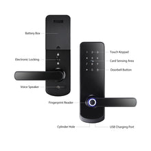 NX1 —— Plus Keyless Entry Smart Door Lock with Doorbell（black）