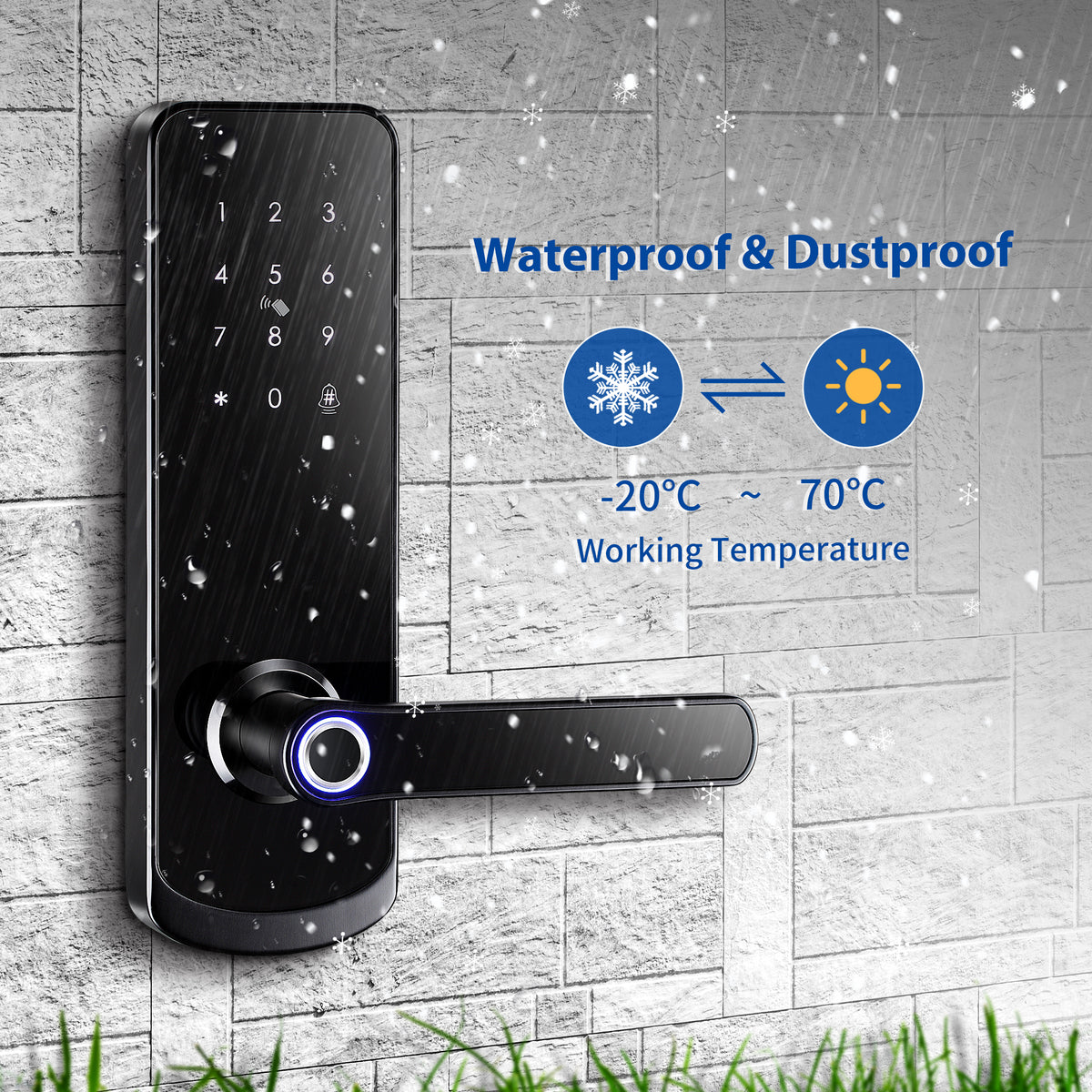NX1 —— Plus Keyless Entry Smart Door Lock with Doorbell（black）