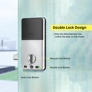 YRHAND Fingerprint security anti-theft waterproof TTlock Bluetooth APP smart door lock (Silver)