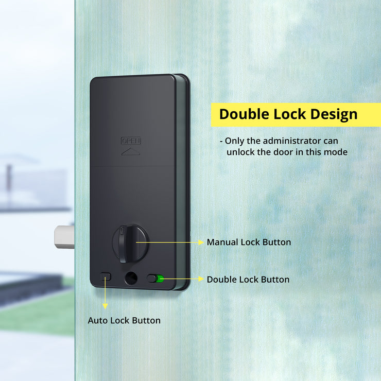 YRHAND Fingerprint security anti-theft waterproof TTlock Bluetooth APP smart door lock (Black)