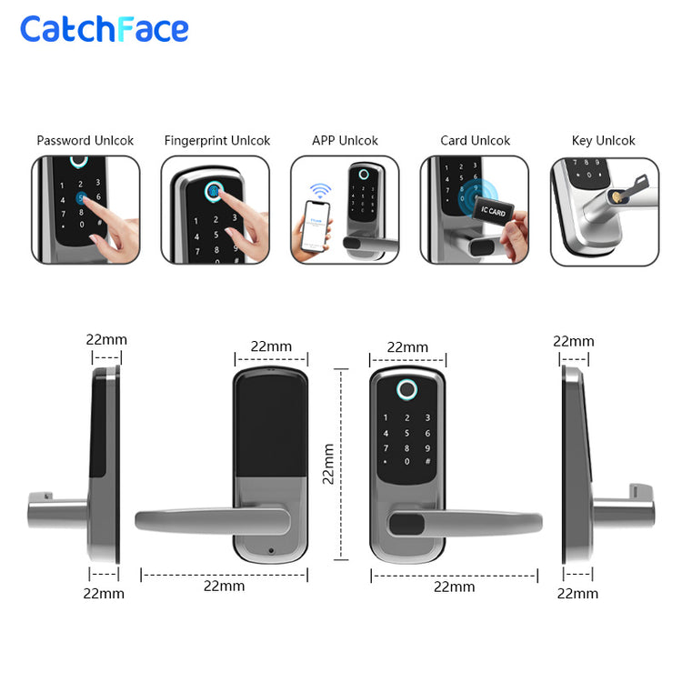 YRHAND Touchscreen Fingerprint Smart Door Lock