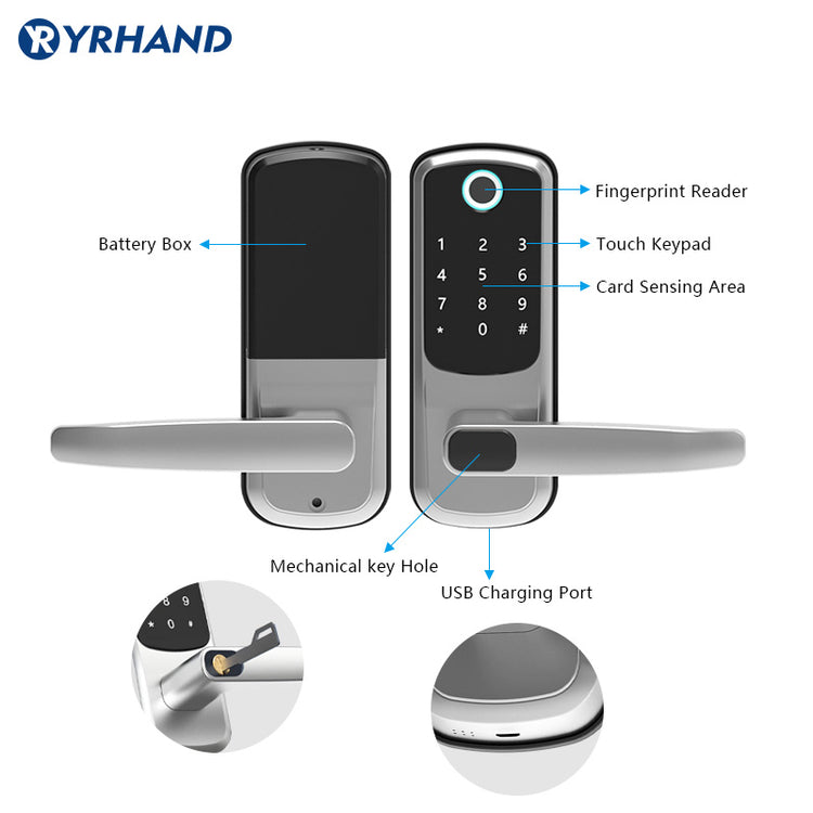 YRHAND Touchscreen Fingerprint Smart Door Lock